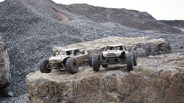 RC Fun Everyday - 2 Axial Yetis, bashing in quarry, in the back of a dumper truck!