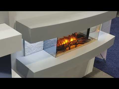 تصویری: شومینه برقی با جلوه شعله سه بعدی: محصول دیواری با بخار ، شومینه برقی سفید داخلی