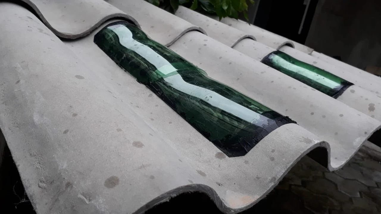 Telha 6mm com iluminação natural- garrafa pet.