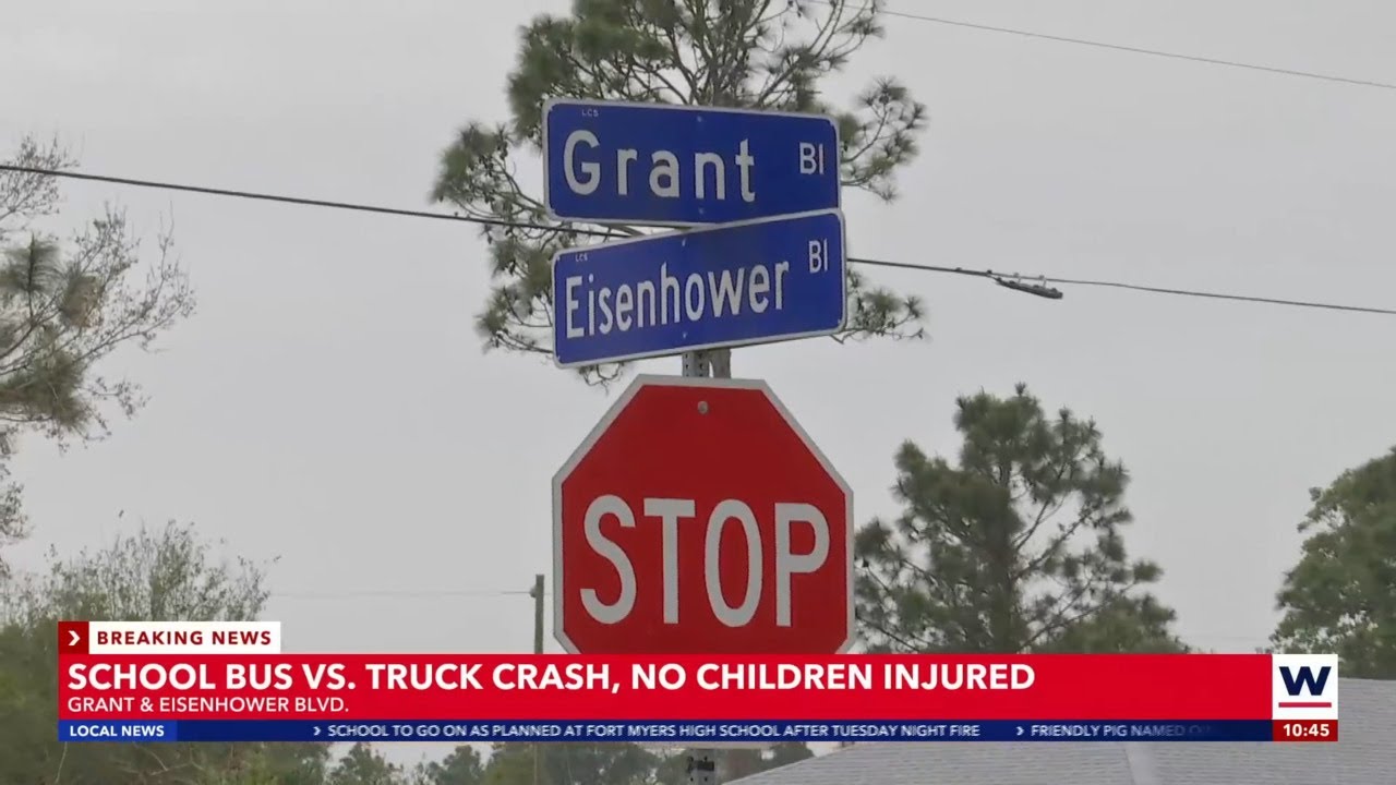 1 hospitalized following school bus crash in Lehigh Acres - YouTube