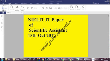 NIELIT IT Scientist assistant paper held on 15th october 2017  Set-D with answer key