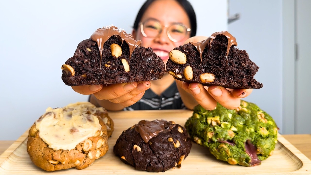 3 COOKIES INCREÍBLES: Cinnamon Roll, Chocolate y Matcha 🍪