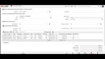 Create Partial Purchase Invoice - HAL ERP