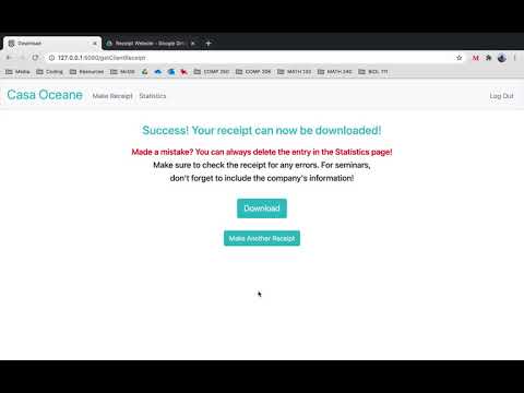 Receipt Website Demo