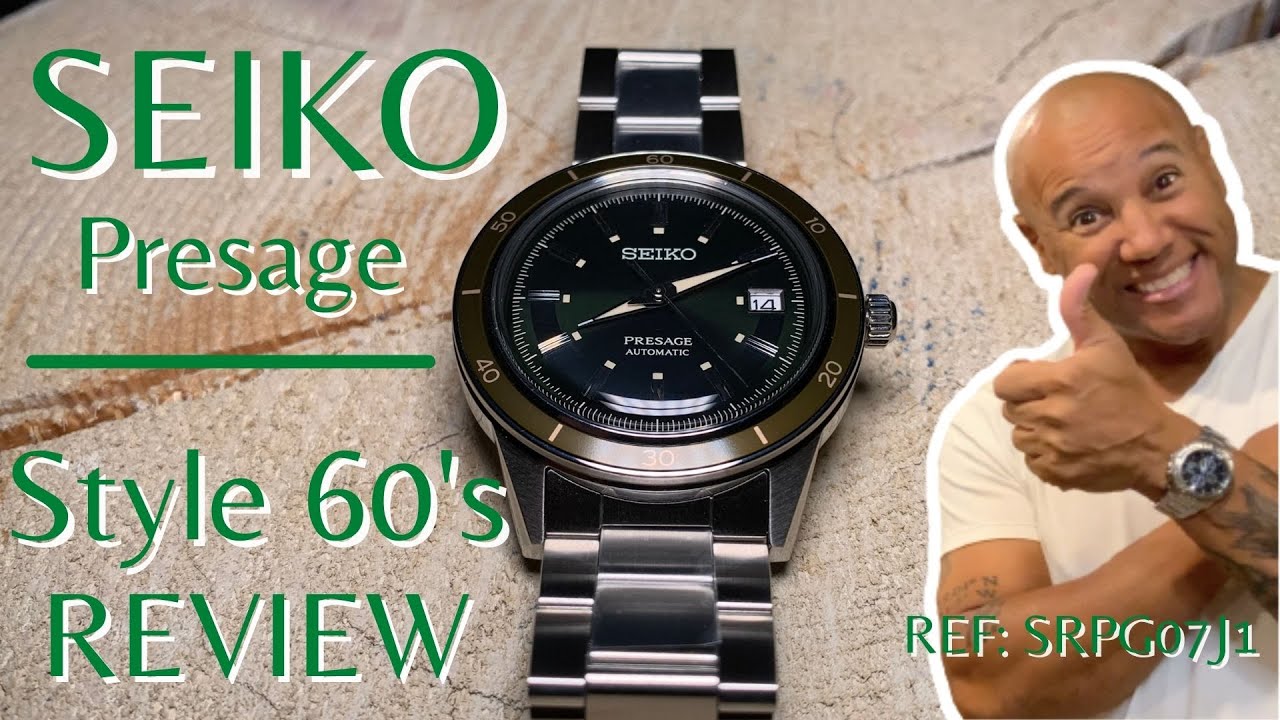 SEIKO PRESAGE 60'S STYLE AUTOMATIC WATCH REVIEW| REF: SRPG07j1| Affordable  Seamaster 300 Alternative - YouTube