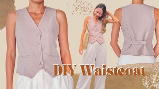DIY Waistcoat | Step by step sewing tutorial | How to make a fitted waistcoat