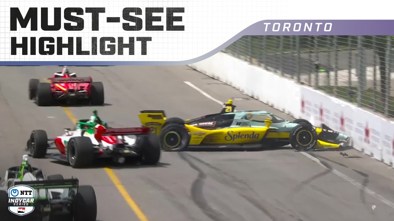 Contact Sends Christian Rasmussen into the Barrier | 2025 INDYCAR at Toronto
