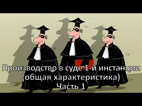 Россинский С.Б. Видео-лекция: «Производство в суде 1-й инстанции (общая характеристика)». Часть 1