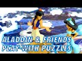 Disney Aladdin, Jasmine and Genie Try to Finish a Frozen Puzzle! Featuring Jafar