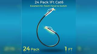 Review: Rapink Patch Cables Cat6/ Cat6a 1ft (24 Pack) Slim, Cat6a Ethernet Patch Cable 10G Sup...