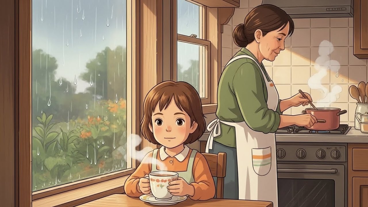 A Rainy Afternoon at Home | Cozy Cooking, Window Rain Sounds & Childhood Memories