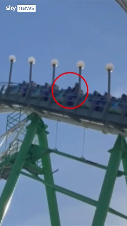Man climbs out of moving rollercoaster