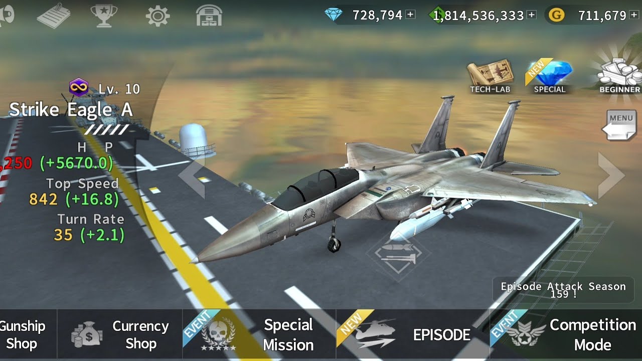 Gunship Battle: STRIKE EAGLE A Fighter jet.  gameplay..
