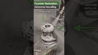 Fountain Pump Descaling and Rust Removal: Calcified Intake and Oxidized Impeller Inspection Photo