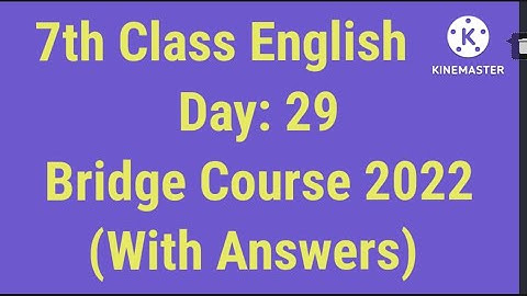 bridge course 7th english day 29 answers/setu abhyas 7th std english activity 29 with answers