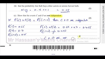 WST01/01, (Edexcel) IAL S1 October 2023, Q3, Probability, Venn Diagrams, Mutual Exclusive