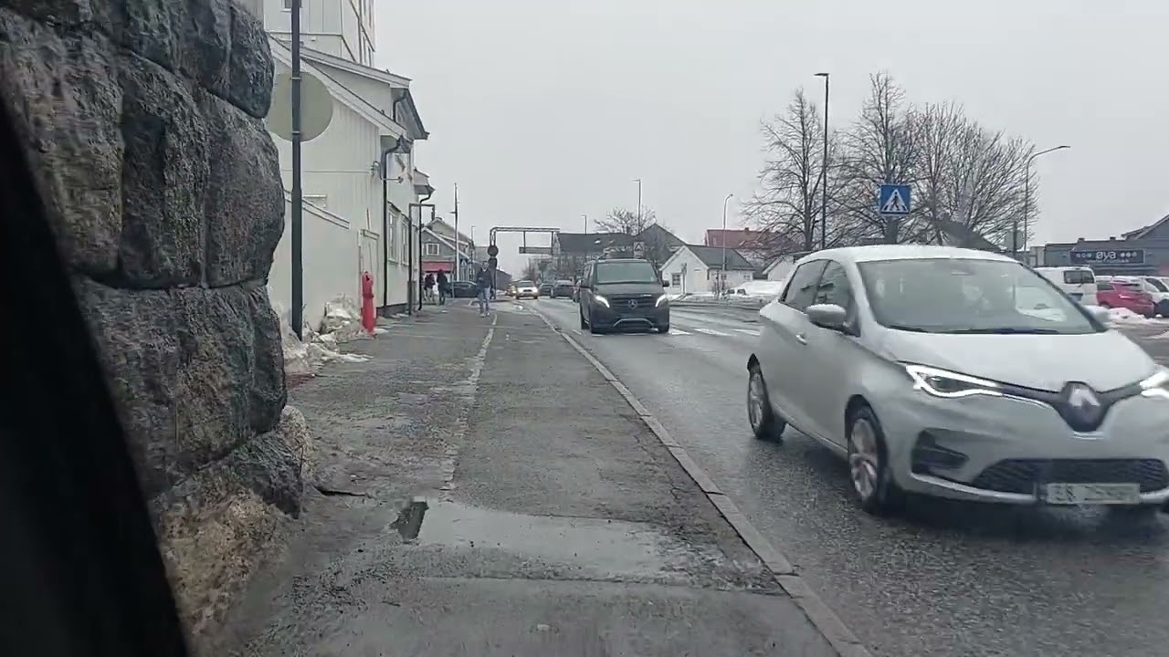 from the city to home in Larvik Norway