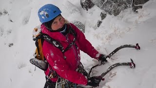 Winter skills 4.1: climbing snow and frozen turf to a safe belay