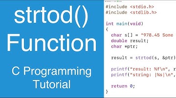 strtod() Converts String To Double And Returns Remaining String Portion | C Programming Tutorial