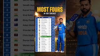 🏏 ODI इतिहास में सबसे ज़्यादा चौके लगाने वाले बल्लेबाज़! 🔥 #cricket#ipl#shorts