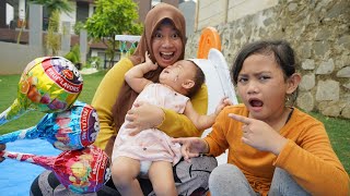 MAMAH MAIN BERSAMA BAYI ARUMI 🍭 SALSA DAPET PERMEN LOLYPOP JUMBO | Salsa and family