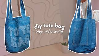 Turning Scrap Fabric Into a DIY Tote Bag | Cozy Sewing Vlog