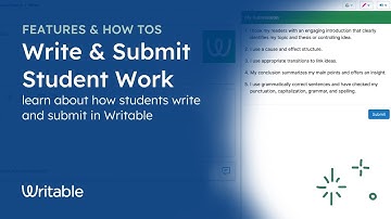 How Students Write and Submit Work in Writable