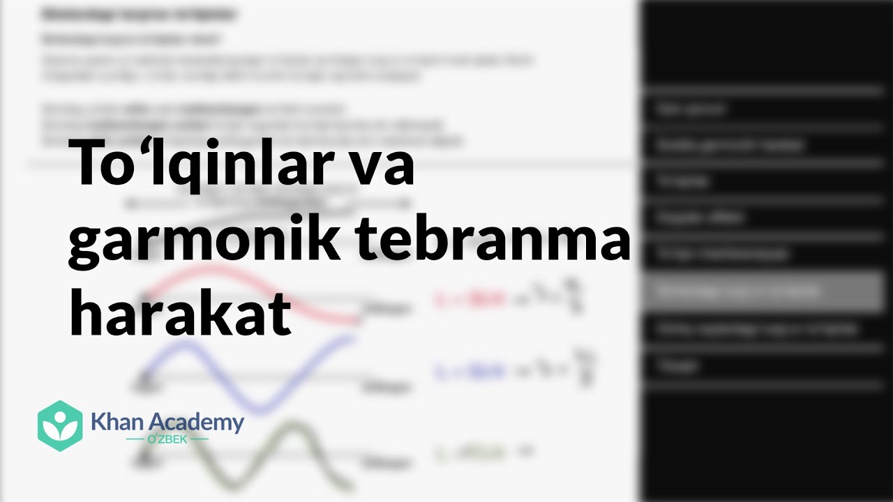 Toʻlqinlar va garmonik tebranma harakat | Misol yechish| Fizika