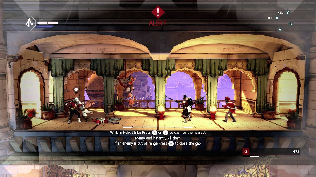 Assassin's Creed Chronicles: India - Mission 3: Helix Strike Tutorial Gameplay Sequence (Close Gap)