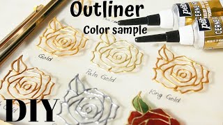 🌹Eng【UVレジン】ステンドグラスが作れるアウトライナー色見本紹介！Newアイテムで新しい風を。Color sample of the Outliner/DIY