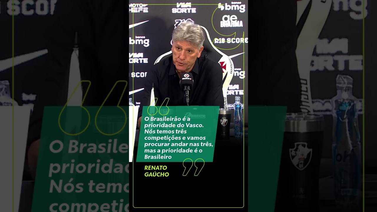 RENATO GAÚCHO DIZ QUE A PRIORIDADE DO VASCO SERÁ O BRASILEIRÃO | #shorts | ge.globo