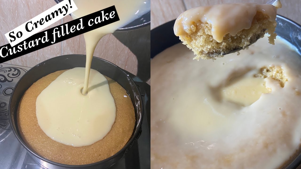 Best moist Vanilla Cake recipe Easy Vanilla Cake filling (Custard