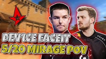 CS2 POV dev1ce (5/20) (mirage) | Counter-Strike 2 Faceit