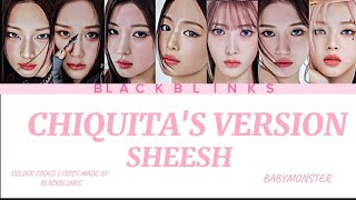 BABYMONSTER -'SHEESH'-MV teaser chiquita's part colour coded lyrics made by @BLACKBLINKSofficial