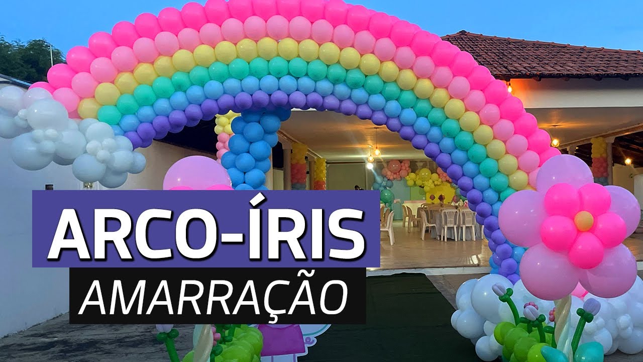 Como fazer amarração de arco-íris com balões?
