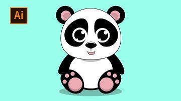 How To Draw A Panda Easily | Panda Vector Art | Adobe Illustrator CC Tutorial