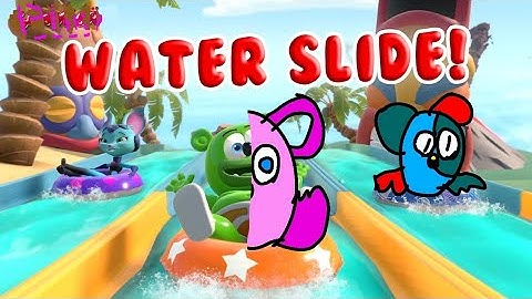 Gummibar Vs Pinky (Water Slides POV Video)