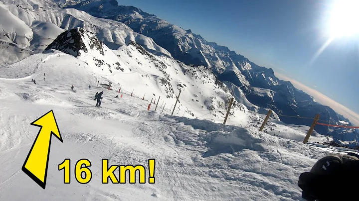 Longest BLACK RUN the World, SARENNE, Alpe D'Huez Skiing