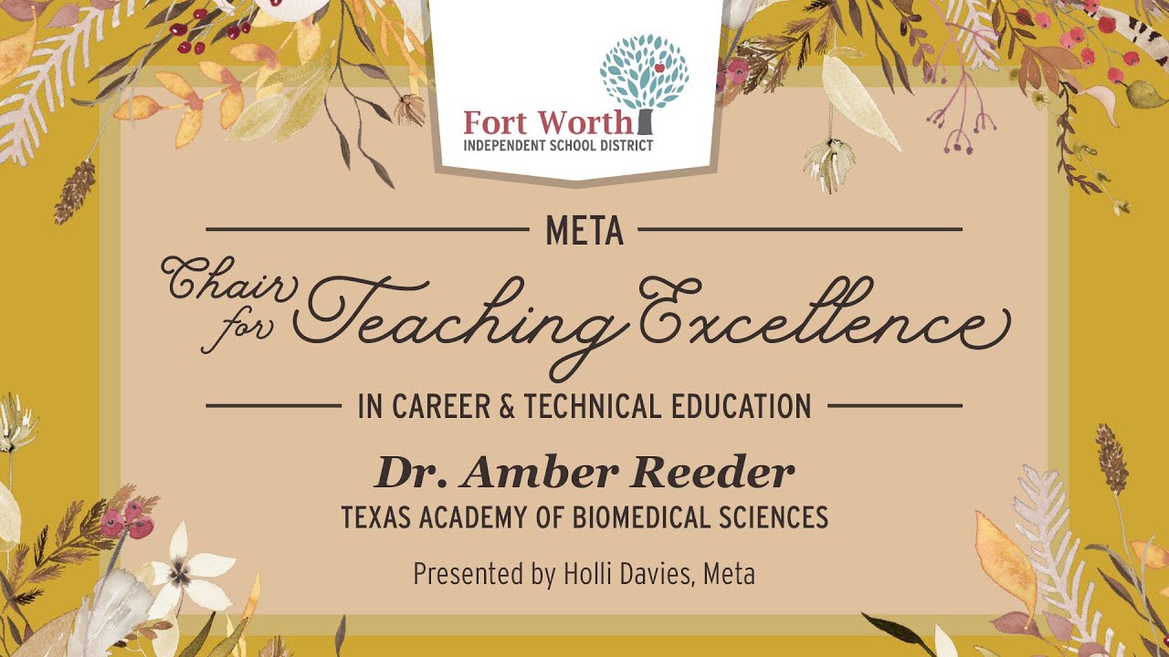 FWISD Chair for Teaching Excellence 2022 - Dr. Amber Reeder - YouTube