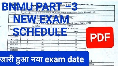 BNMU B.Sc./B.A/B.Com. part 3 new exam schedule b n mandal university official notification latest