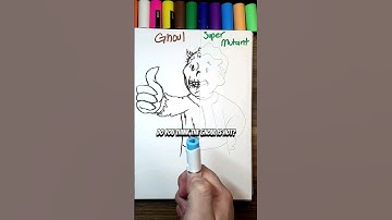 Drawing Vault Boy as a GHOUL 🧟‍♂️ #drawing #fallout #shorts