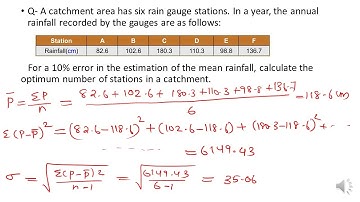 NUMERICAL PROBLEMS - RAIN GAUGES