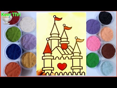 Video Tô màu tranh cát TÒA LÂU ĐÀI-SAND PICTURE CITY//Kem... - youtube