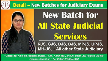 Judiciary classes, New Batch Starts RJS,GJS,BJS,UPJS,UKJS,HJS,PJS,OJS ETC