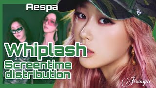 Aespa ‘Whiplash’  Screen Time Distribution (Solo / Focus + Full)