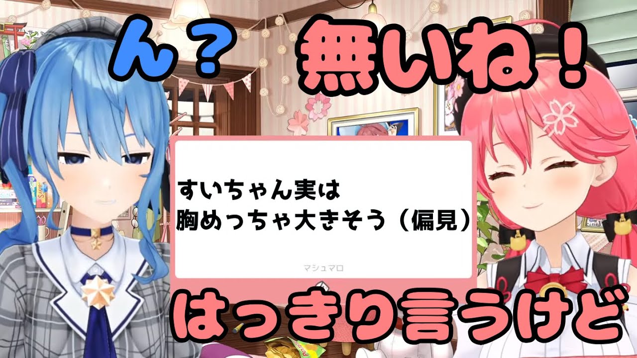 すいちゃんの胸は大きくないと断言するみこち【ホロライブ切り抜き】