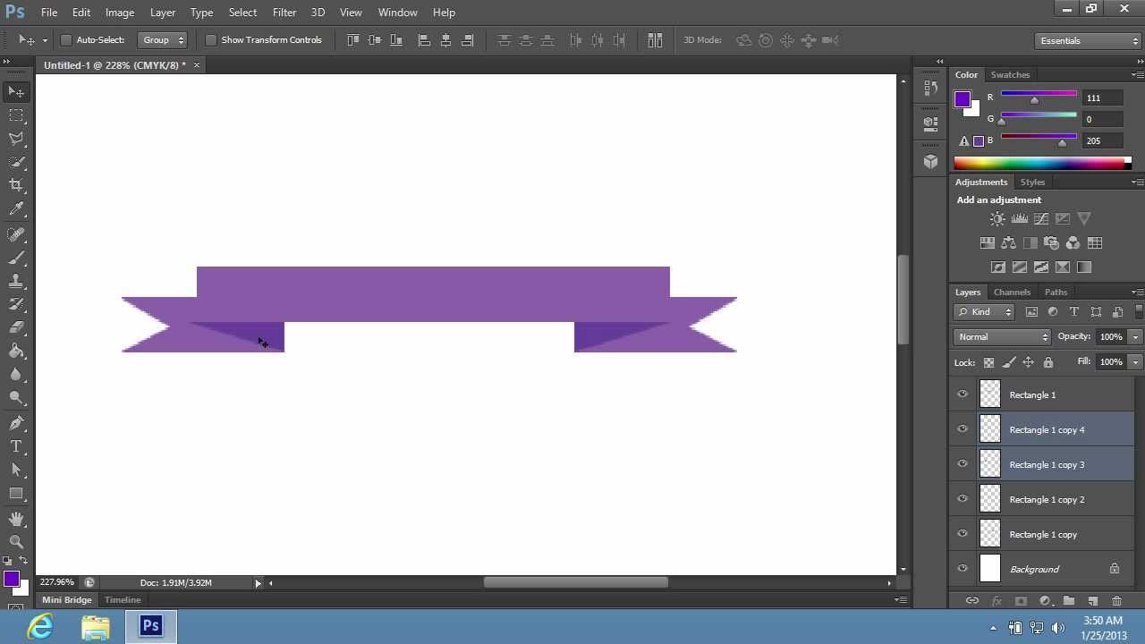 How to Make Ribbon Banner  in Photoshop  CS6 YouTube