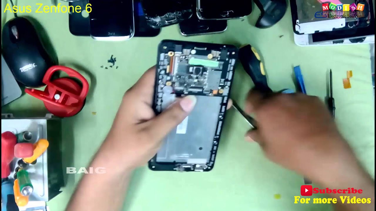 Asus Zenfone 6 Battery Replacement ,disassembly all inside Parts Of zenfone  6-escbaig - YouTube