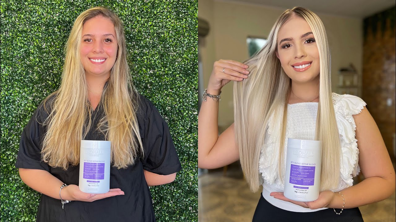 ALISAMENTO SEM FORMOL EM CABELO LOIRO COM BOTOX BLEND REPAIR BLOND DA PROHALL