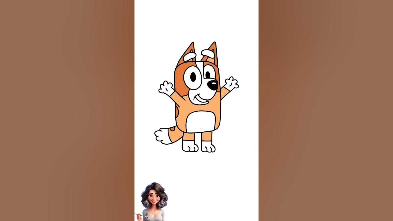 How to draw Bingo from Bluey | drawing Bingo from Bluey easy step by